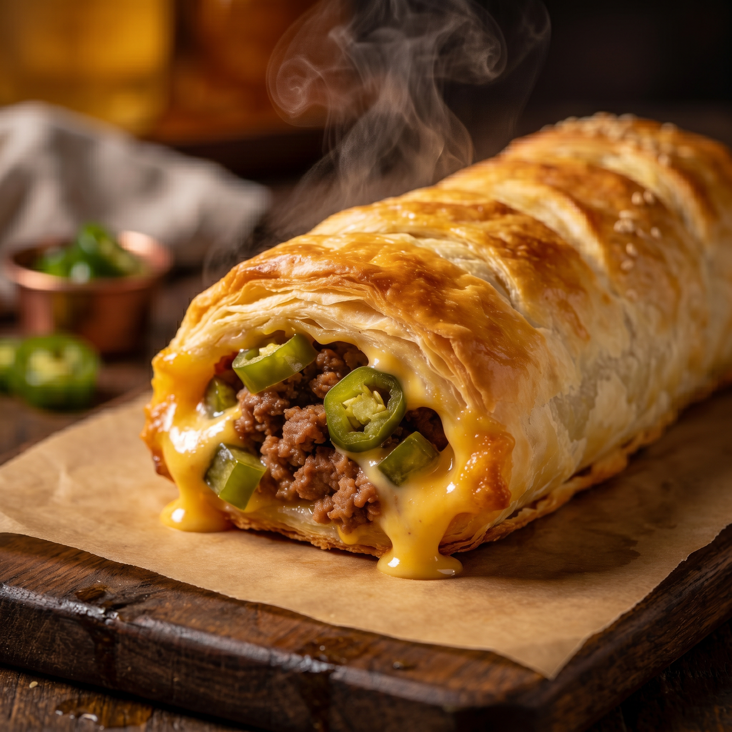 Beef, Jalapeño & Cheese Sausage Roll